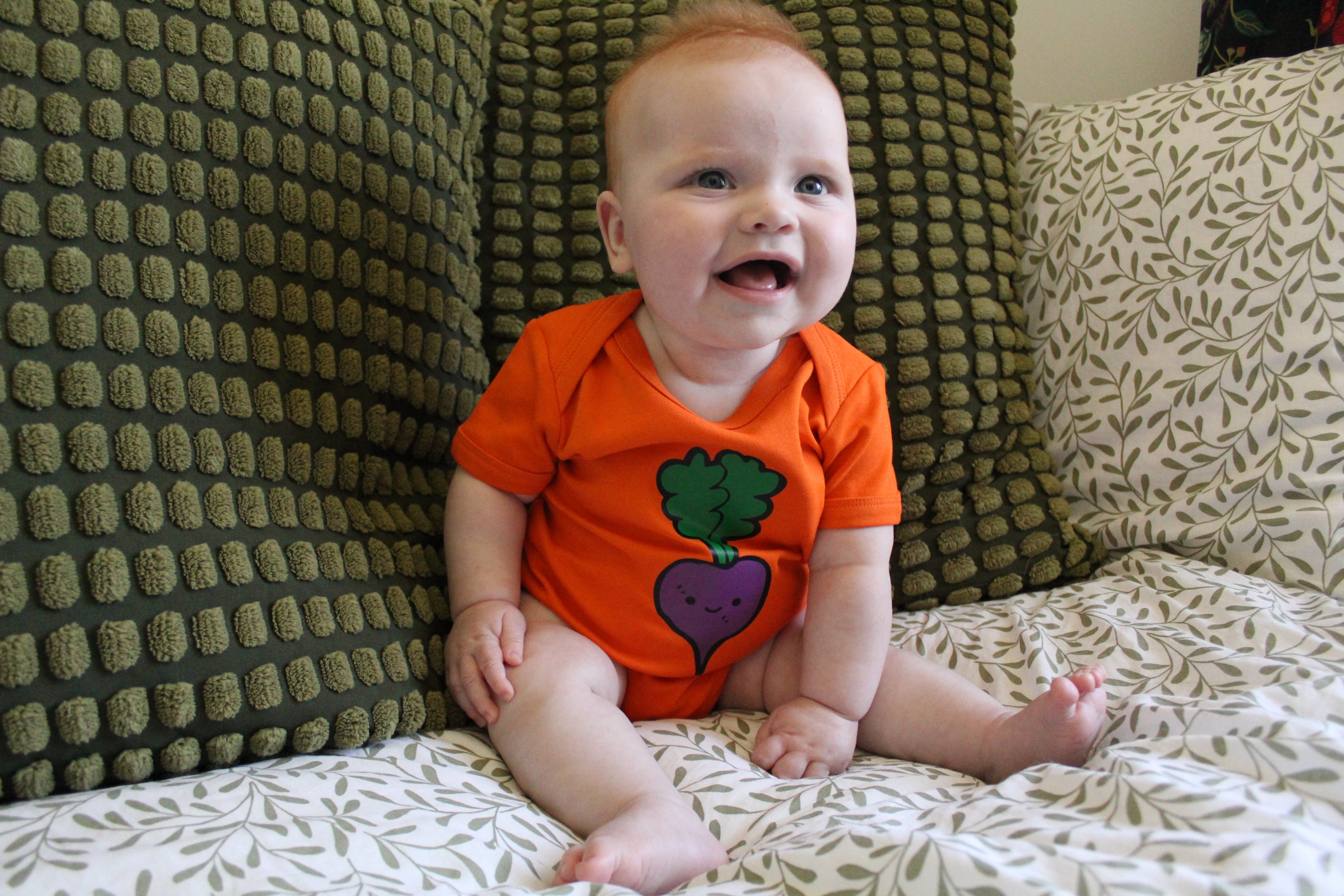 baby turnip vest bodysuit orange